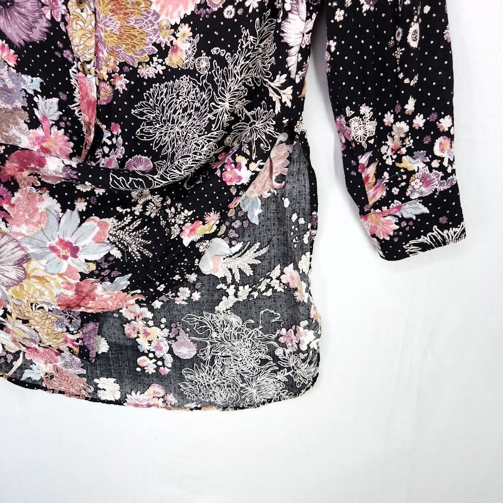 Anthropologie Maeve Autumnal Tunic Top Size XS Button Up Oversized Floral Boho - Picture 10 of 15